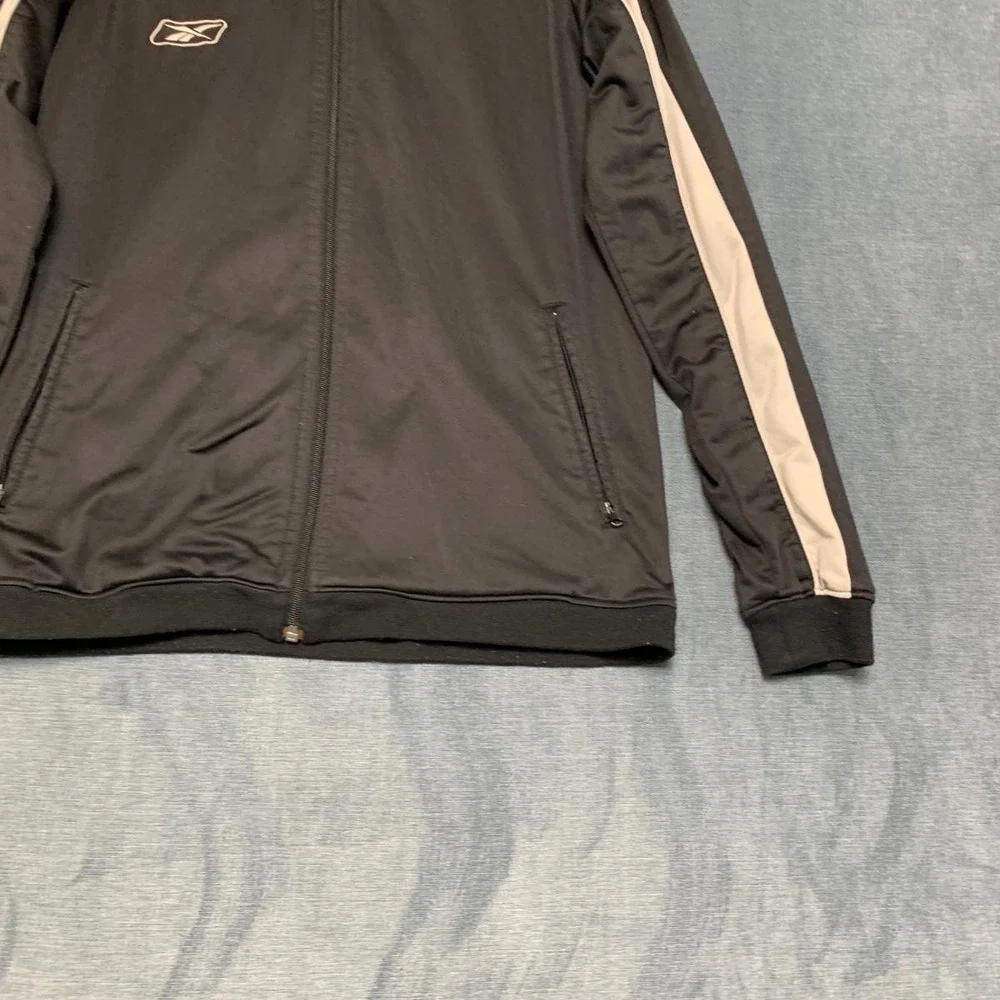 Reebok Track Jacket Men 2XS Black Performance Training Sporty Mock Neck Full Zip